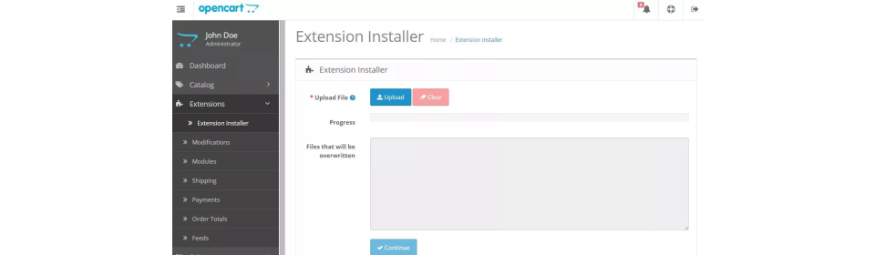 Installation d'un module sur OpenCart